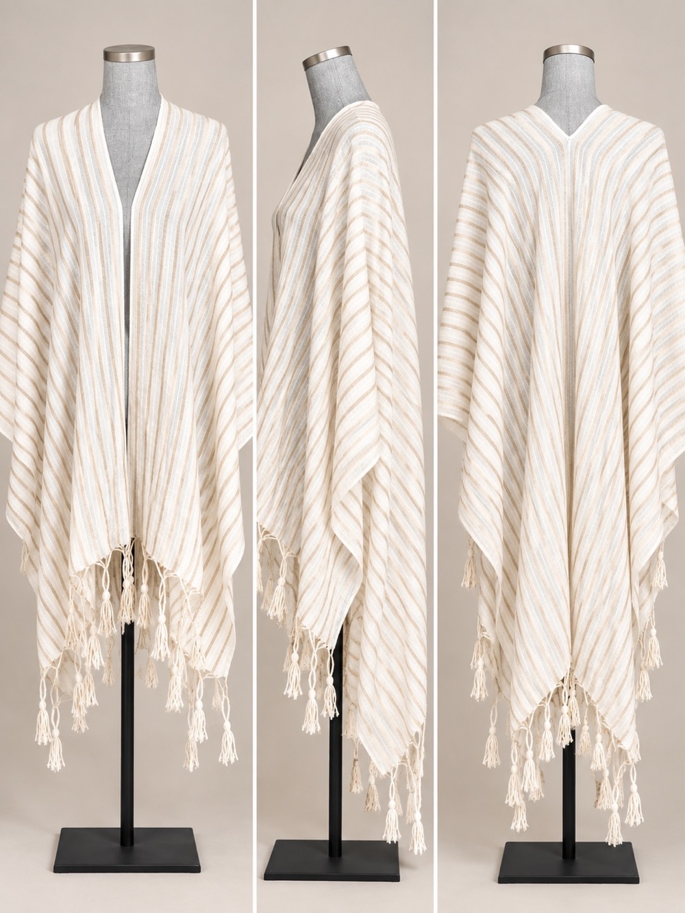 Brunello Cucinelli Wool Blend Cape Poncho Wrap Fringed One Size Fits All NWT